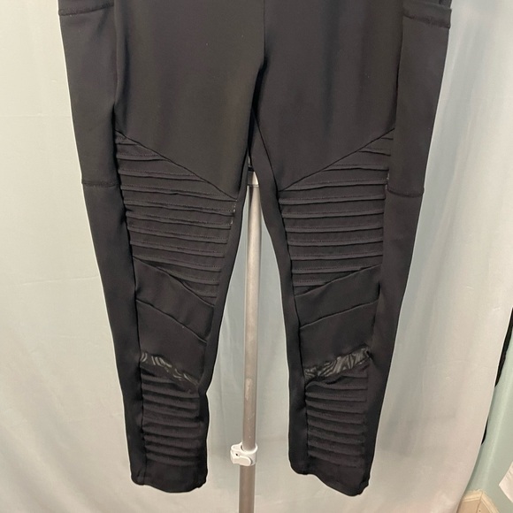 CVG Black Ribbed Leggings MOTO size large - Picture 2 of 8